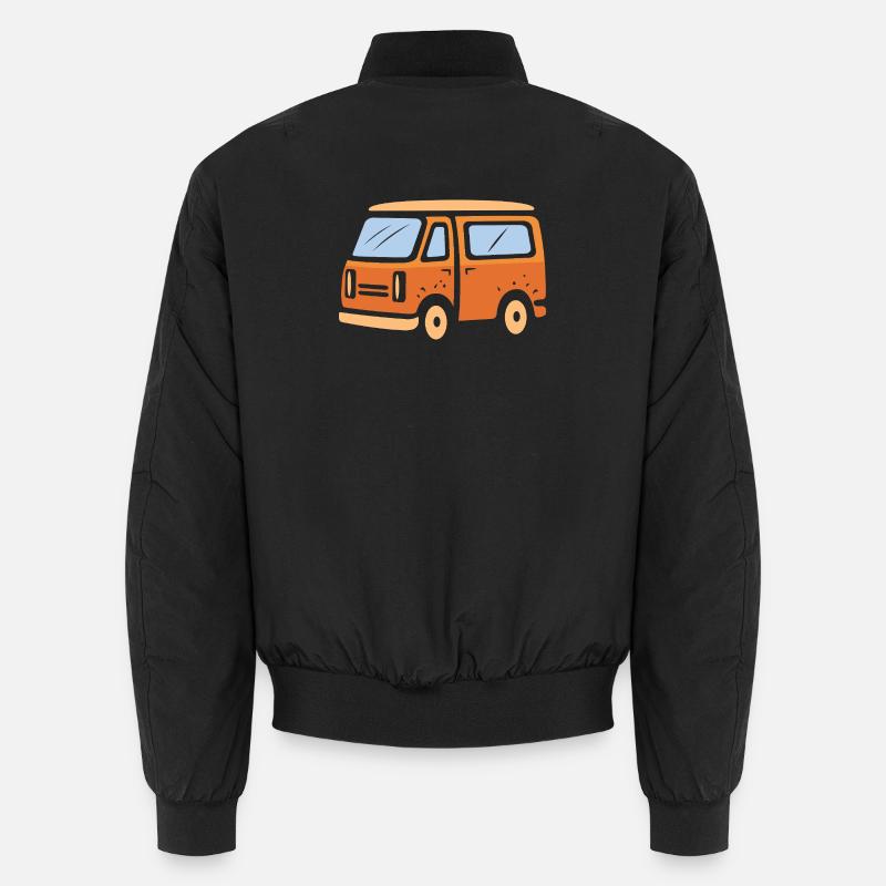Retro Camper Van Cartoon Illustration Unisex Bomberjacke