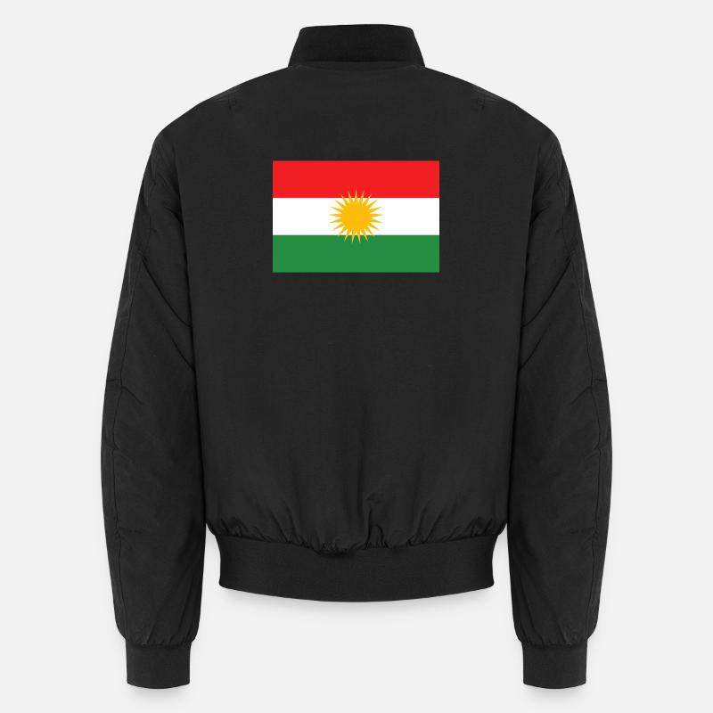 Kurdistan Flag Sol Stjerne - Unisex bomberjakke - sort