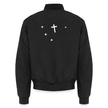 Croix et étoiles : foi nocturne - Bomber unisexe - noir - Dos - AI Model Male 185 light (185cm)