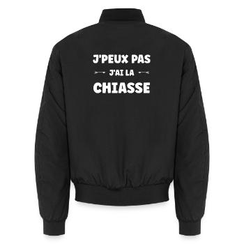 J'peux pas j'ai la chiasse - Bomber unisexe - noir - Dos - AI Model Male 185 light (185cm)