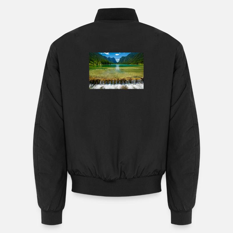 Toblacher See in den Dolomiten - Unisex Bomberjacke - Schwarz