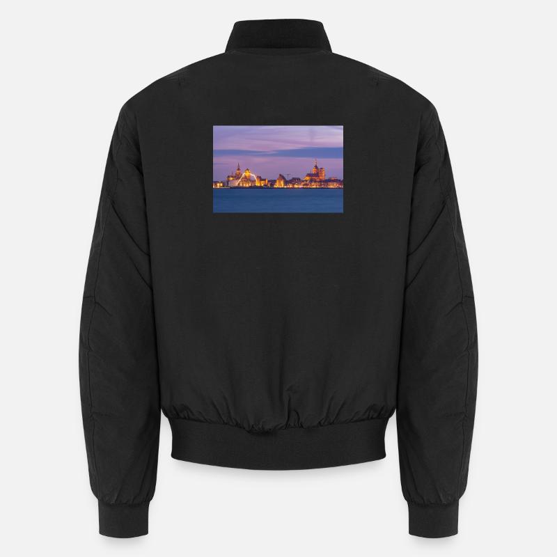 Stralsund in the evening - Unisex Bomber Jacket - black