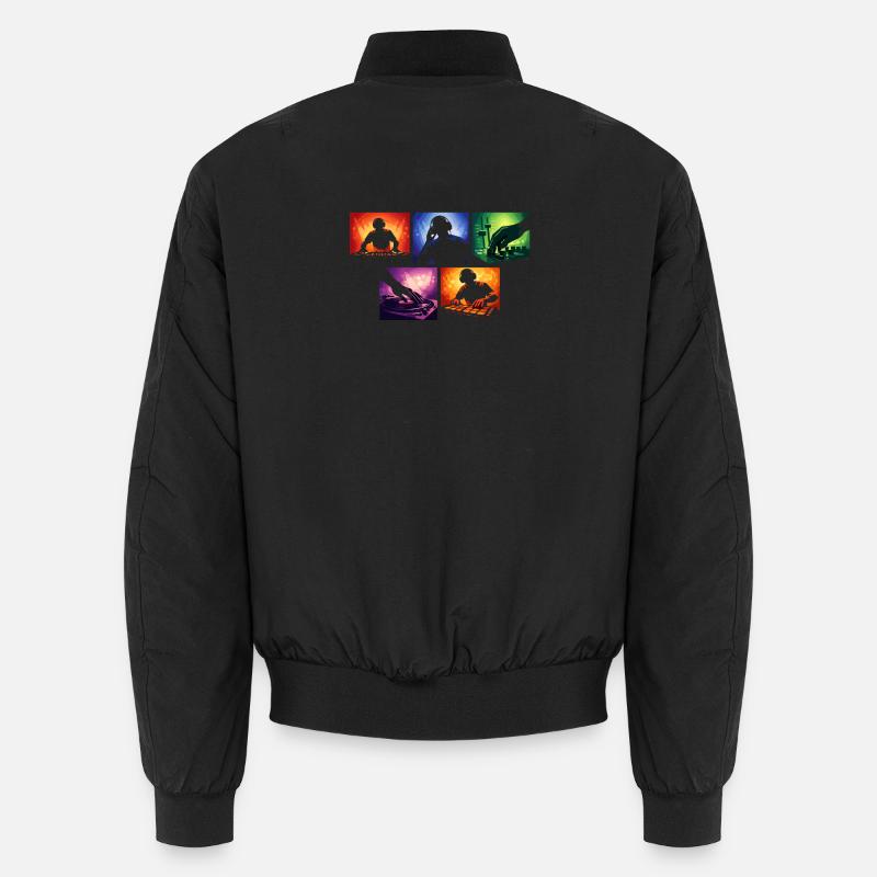 Schallwellen DJ-Set Farbexplosion Unisex Bomberjacke