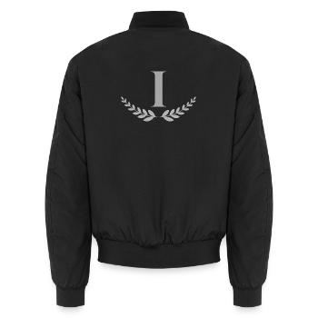 I - Bomber unisexe - noir - Dos - AI Model Male 185 light (185cm)