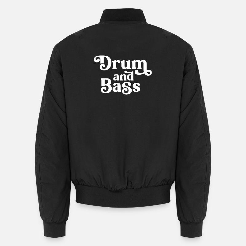 Drum and Bass Retro Glyphs - Unisex Bomber Jacket - black