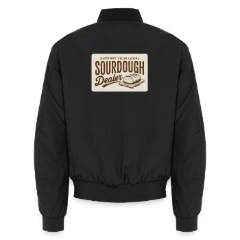 Sauerteighändler-Vintage-Abzeichen - Unisex Bomberjacke - Schwarz - Hinten - AI Model Male 185 light (185cm)