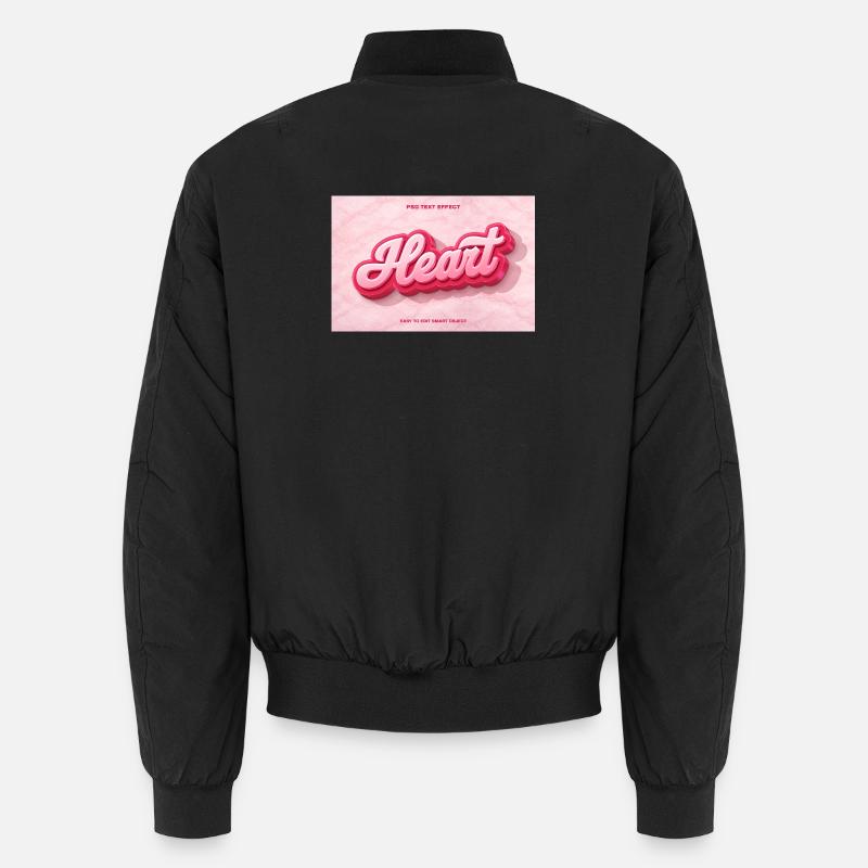 Herz 3D Schrift Pink - Unisex Bomberjacke - Schwarz