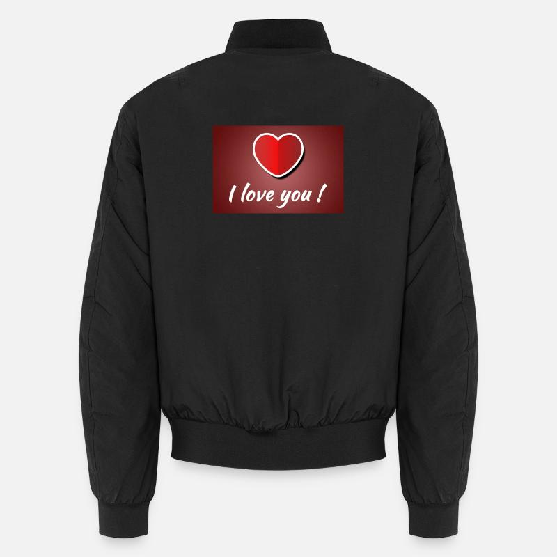 Je t’aime - Affiche avec cœur Bomber unisexe
