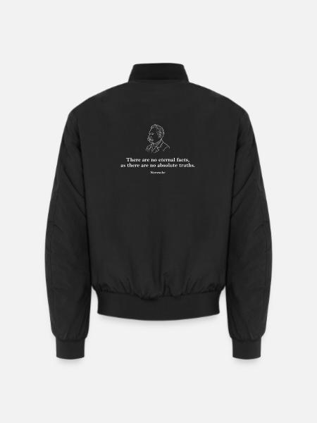 Nietzsche-Zitat: Keine ewigen Fakten - Unisex Bomberjacke - Schwarz