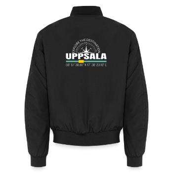 Uppsala - Unisex Bomberjacke - Schwarz - Hinten - AI Model Male 185 light (185cm)