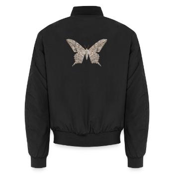 White Witch Moth Thysania agrippina - Unisex Bomber Jacket - black - Back - AI Model Male 185 light (185cm)