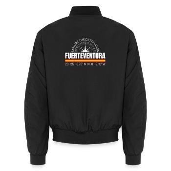 Fuerteventura - Unisex Bomberjacke - Schwarz - Hinten - AI Model Male 185 light (185cm)