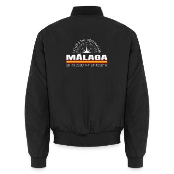 Malaga - Unisex Bomber Jacket - black - Back - AI Model Male 185 light (185cm)