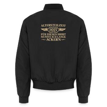 Retraite partielle 2027 Lange Ackern Retraite anticipée - Bomber unisexe - noir - Dos - AI Model Male 185 light (185cm)