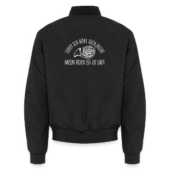 Waldhorn ist zu laut Blaskapelle Hornist - Unisex Bomberjacke - Schwarz - Hinten - AI Model Male 185 light (185cm)
