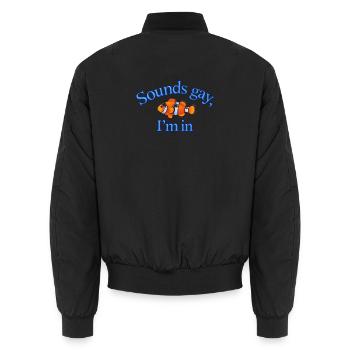 Sounds Gay - Unisex Bomberjacke - Schwarz - Hinten - AI Model Male 185 light (185cm)