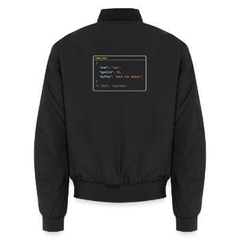 Ich leite 12 KI-Agenten – Kaffee mach ich selbst - Unisex Bomberjacke - Schwarz - Hinten - AI Model Male 185 light (185cm)