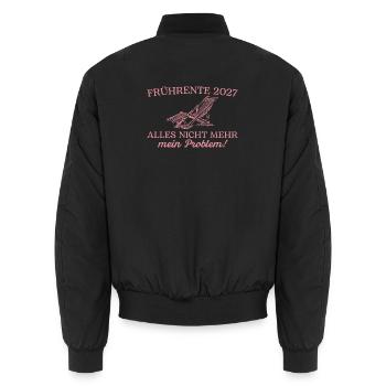 Frührente 2027 Liegestuhl Nicht mein Problem - Unisex Bomberjacke - Schwarz - Hinten - AI Model Male 185 light (185cm)