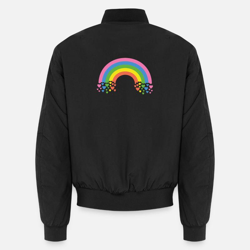 Arc-en-ciel avec des cœurs Bomber unisexe