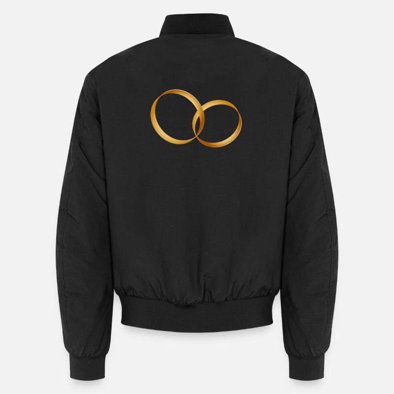 two gold rings - wedding ring - wedding Unisex Bomber Jacket