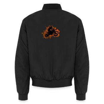 Motorcross Braun - Unisex Bomberjacke - Schwarz - Hinten - AI Model Male 185 light (185cm)
