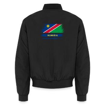 Namibia Flaggen Design - Unisex Bomberjacke - Schwarz - Hinten - AI Model Male 185 light (185cm)