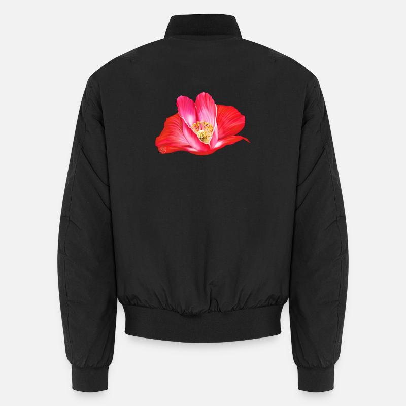 Rote Mohnblume in Herzform - Unisex Bomberjacke - Schwarz