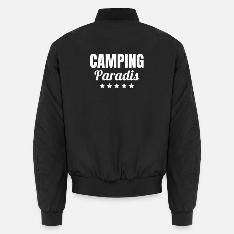 camping, motorhome, camping paradise - Unisex Bomber Jacket - black