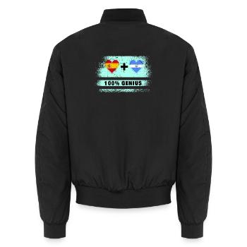 L’Espagne et le Salvador drapeaux 100 % géniaux - Bomber unisexe - noir - Dos - AI Model Male 185 light (185cm)