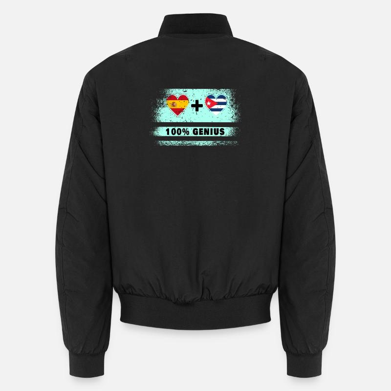 Spain and Cuba flag 100% genius Unisex Bomber Jacket