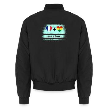 Drapeau France et Bolivie 100% génial - Bomber unisexe - noir - Dos - AI Model Male 185 light (185cm)