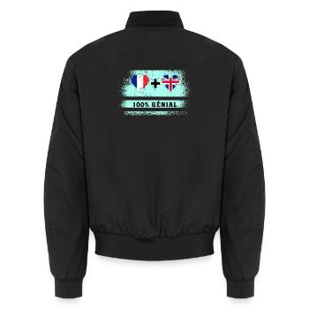 France et Grande-Bretagne Drapeau 100% génial - Bomber unisexe - noir - Dos - AI Model Male 185 light (185cm)