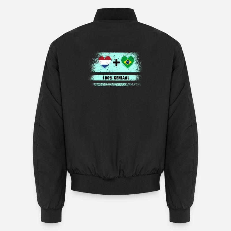 Brésil et Pays-Bas Drapeau 100% Genius Bomber unisexe