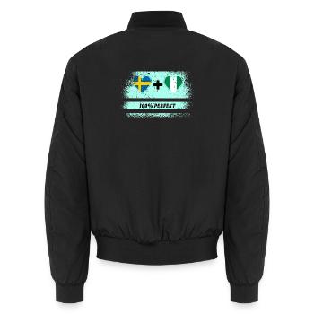 Nigeria et Suède 100% Parfait / Cadeau - Bomber unisexe - noir - Dos - AI Model Male 185 light (185cm)
