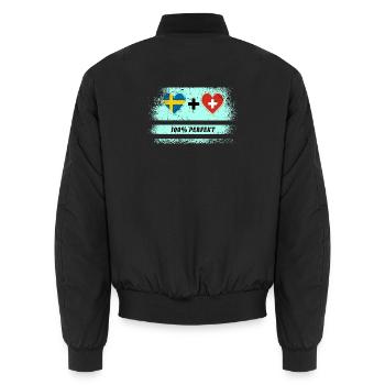 Suisse & Suède 100% Parfait / Cadeau - Bomber unisexe - noir - Dos - AI Model Male 185 light (185cm)