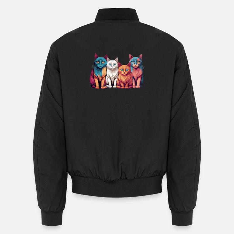 Gang de chats - Bomber unisexe - noir