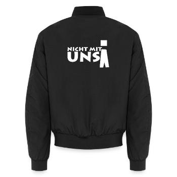 nicht mit uns! - Unisex Bomberjacke - Schwarz - Hinten - AI Model Male 185 light (185cm)