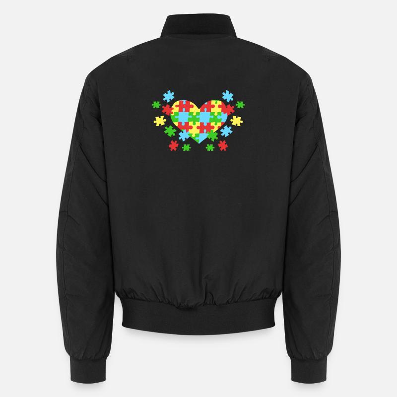 Autismus Puzzleteile Herz Unisex Bomberjacke