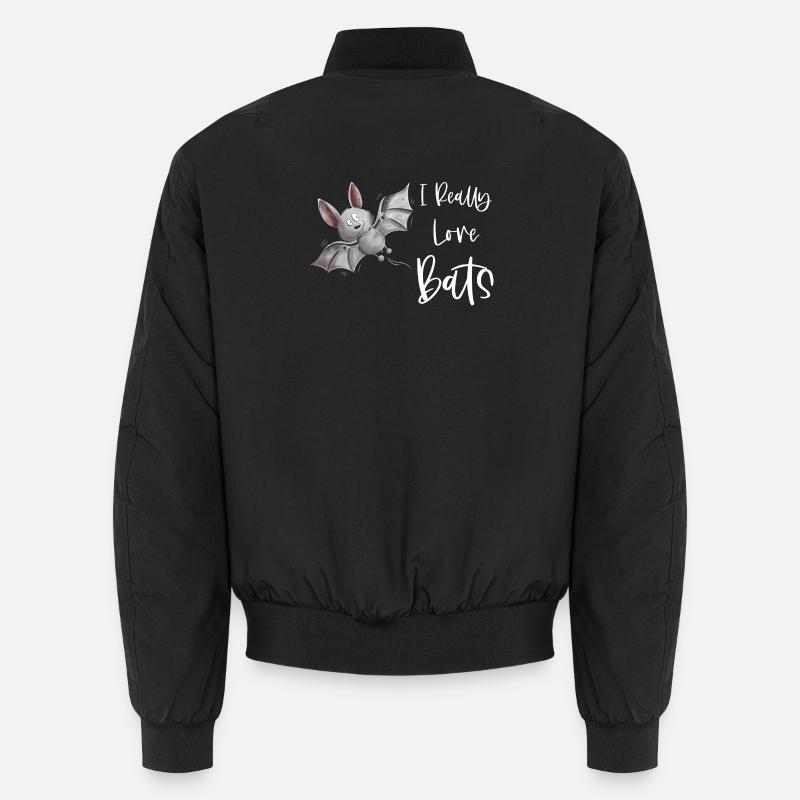 Fluttering Bat I Really Love Bats Unisex Bomber Jacket