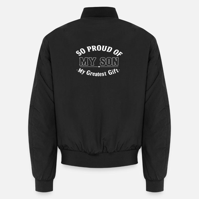 My son, my greatest gift - Unisex Bomber Jacket - black