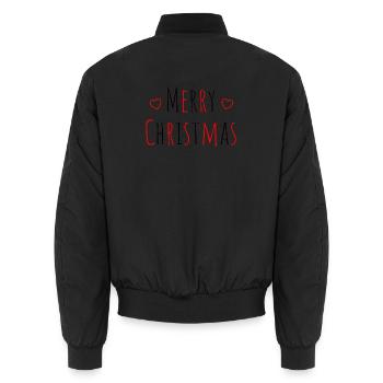 Weihnachten Merry christmas herz rot schwarz - Unisex Bomberjacke - Schwarz - Hinten - AI Model Male 185 light (185cm)