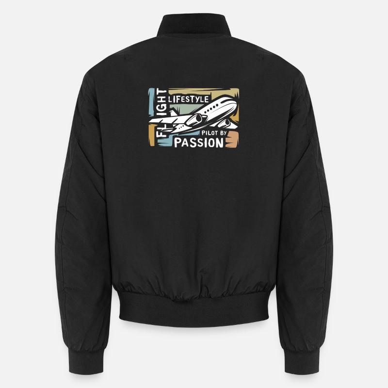 Pilot by Passion - vintage airplane collage Unisex Bomber Jacket