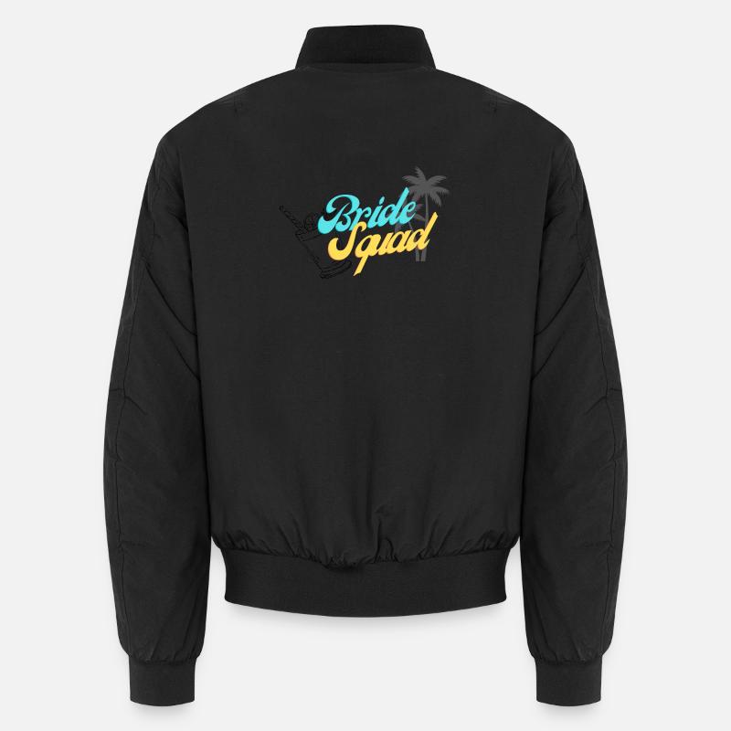 Bride Squad Tropical Sunset Design - Unisex Bomber Jacket - black