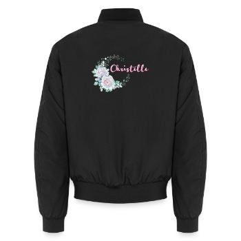 Für Christelle - Unisex Bomberjacke - Schwarz - Hinten - AI Model Male 185 light (185cm)