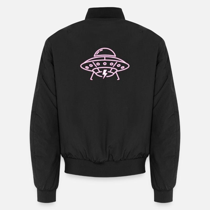 UFO Neon Pink Lightning Party Techno Vector Bomber unisexe