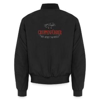 Feuerwehr Gruppenführer mit Herz und Seele - Unisex Bomberjacke - Schwarz - Hinten - AI Model Male 185 light (185cm)
