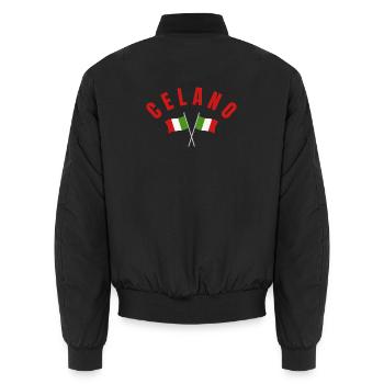 Drapeaux italiens Celano - Bomber unisexe - noir - Dos - AI Model Male 185 light (185cm)