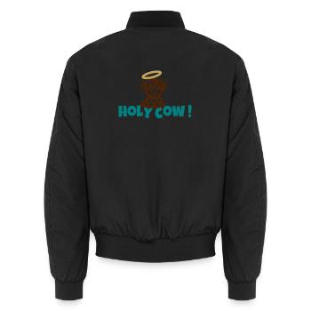 Holy Cow Halo Cartoon - Unisex Bomberjacke - Schwarz - Hinten - AI Model Male 185 light (185cm)