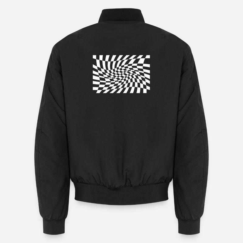 Optical Checker Swirl Unisex Bomber Jacket