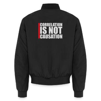 La corrélation n’est pas la causalité : la science des nerds - Bomber unisexe - noir - Dos - AI Model Male 185 light (185cm)
